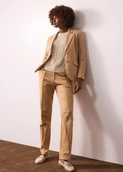 bonprix Bekleidung·Basics|Blazer^Baumwoll Jersey-Blazer cappuccino