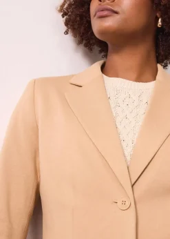 bonprix Bekleidung·Basics|Blazer^Baumwoll Jersey-Blazer cappuccino
