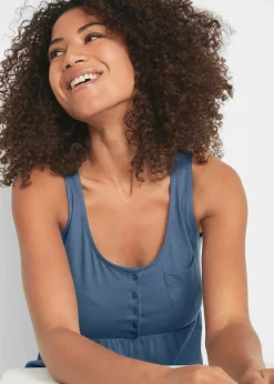 bonprix Bekleidung·Pullover & Strickjacken|Kleider^Baumwoll Jerseykleid, kurz indigo