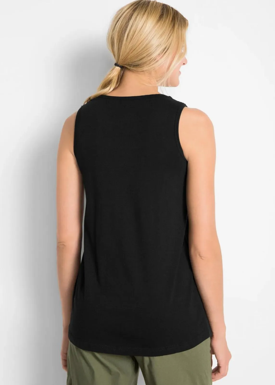 bonprix Shirts & Tops^Baumwoll Longtop mit Spitze schwarz