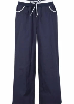 bonprix Hosen^Baumwoll Papertouch- Culotte mit Bequembund dunkelblau