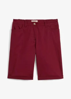 bonprix Hosen|Shorts^Baumwoll Papertouch-Bermuda mit Bequembund ahornrot