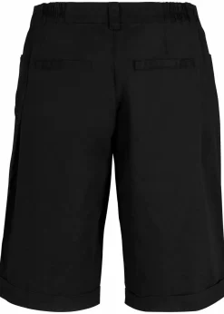 bonprix Hosen|Shorts^Baumwoll Papertouch-Bermuda mit Bequembund schwarz
