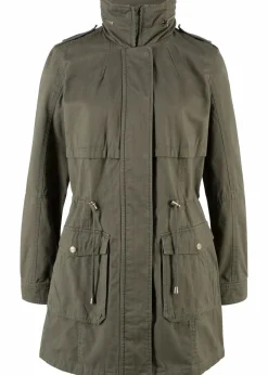 bonprix Bekleidung·Hosen|Jacken & Mäntel^Baumwoll Parka mit Jerseyfutter dunkeloliv
