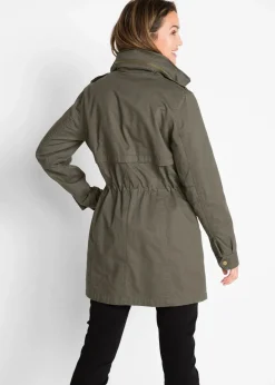 bonprix Bekleidung·Hosen|Jacken & Mäntel^Baumwoll Parka mit Jerseyfutter dunkeloliv
