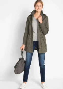 bonprix Bekleidung·Hosen|Jacken & Mäntel^Baumwoll Parka mit Jerseyfutter dunkeloliv