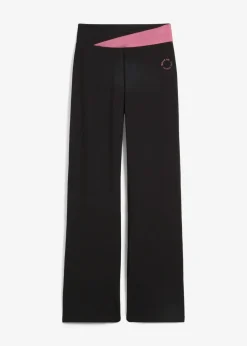 bonprix Bekleidung·Sweat|Bekleidung·Kleider^Baumwoll Sporthose mit Stretch, Bootcut schwarz/rauchkoralle