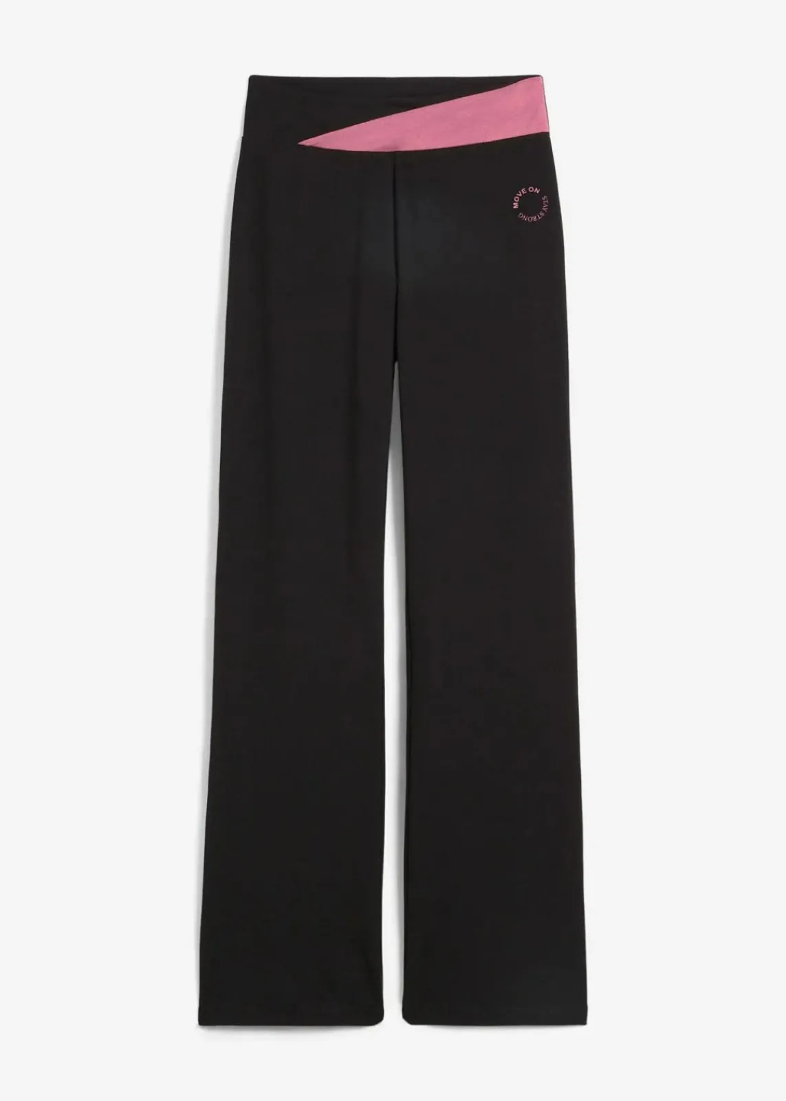 bonprix Bekleidung·Sweat|Bekleidung·Kleider^Baumwoll Sporthose mit Stretch, Bootcut schwarz/rauchkoralle