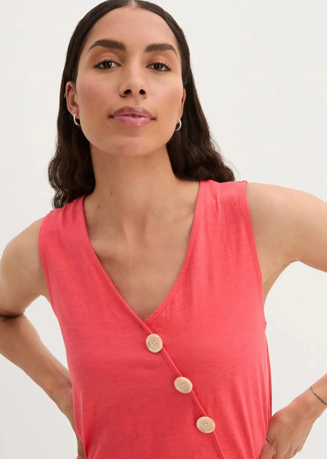 bonprix Bekleidung·Jacken & Mäntel|Blusen & Tuniken^Baumwoll Top in Wickeloptik mit Gummibund hummer