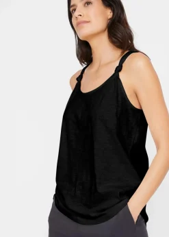 bonprix Shirts & Tops^Baumwoll Top mit Knotendetails schwarz