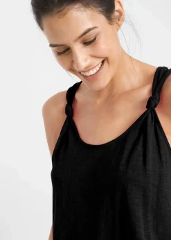 bonprix Shirts & Tops^Baumwoll Top mit Knotendetails schwarz