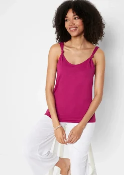 bonprix Shirts & Tops^Baumwoll Top mit Knotendetails violettorchidee