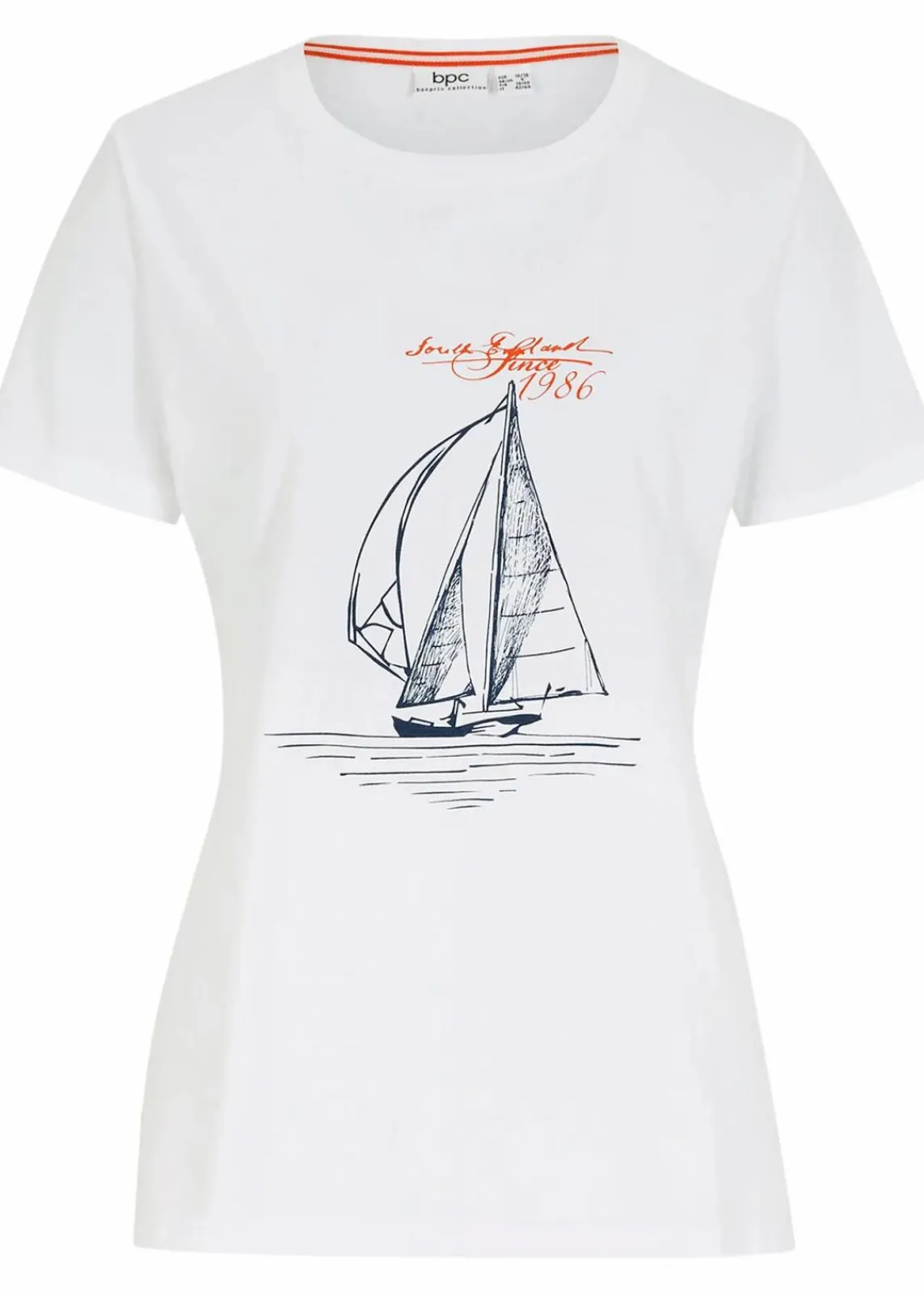 bonprix Shirts & Tops|Nachhaltigere Materialien^Baumwoll T-Shirt mit Seitenschlitz und Druck weiß bedruckt