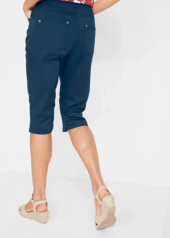 bonprix Bekleidung·Outdoorbekleidung|Bekleidung·Kleider^Baumwoll-Bermuda mit Bequembund dunkelblau