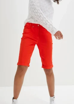 bonprix Hosen|Shorts^Baumwoll-Bermuda mit Bequembund paprikarot