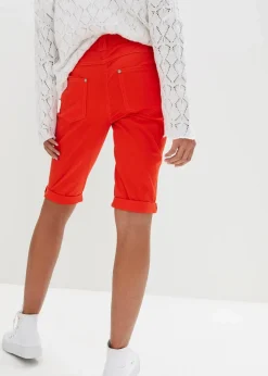 bonprix Hosen|Shorts^Baumwoll-Bermuda mit Bequembund paprikarot