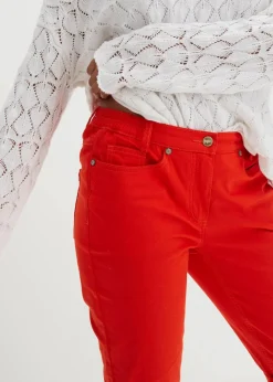 bonprix Hosen|Shorts^Baumwoll-Bermuda mit Bequembund paprikarot