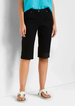 bonprix Hosen|Shorts^Baumwoll-Bermuda mit Bequembund schwarz