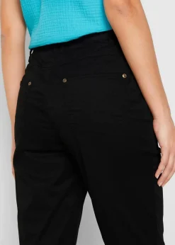 bonprix Hosen|Shorts^Baumwoll-Bermuda mit Bequembund schwarz