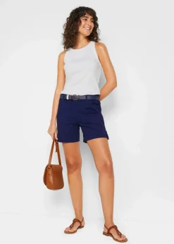 bonprix Hosen|Shorts^Baumwoll-Bermuda mit Gummibund mitternachtsblau