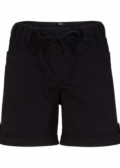 bonprix Hosen|Shorts^Baumwoll-Bermuda mit Gummibund schwarz