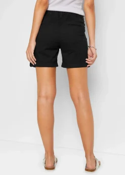 bonprix Hosen|Shorts^Baumwoll-Bermuda mit Gummibund schwarz