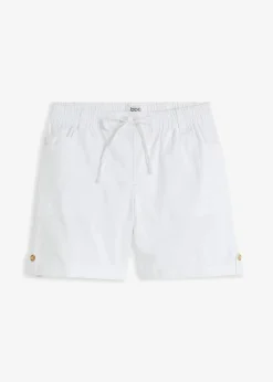 bonprix Hosen|Shorts^Baumwoll-Bermuda mit Gummibund weiß