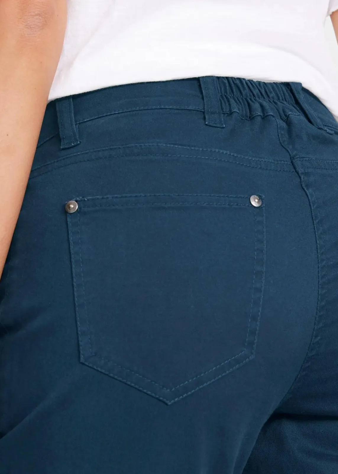 bonprix Hosen|Bekleidung·Kleider^Baumwoll-Capri-Hose mit Bequembund und Knöpfen dunkelblau