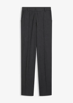 bonprix Bekleidung·Kleider|Hosen^Baumwoll-Jersey-Hose mit Biesen anthrazit meliert
