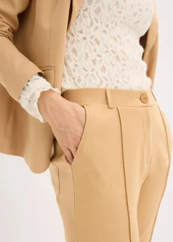 bonprix Hosen|Bekleidung·Kleider^Baumwoll-Jersey-Hose mit Biesen cappuccino