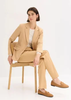 bonprix Hosen|Bekleidung·Kleider^Baumwoll-Jersey-Hose mit Biesen cappuccino