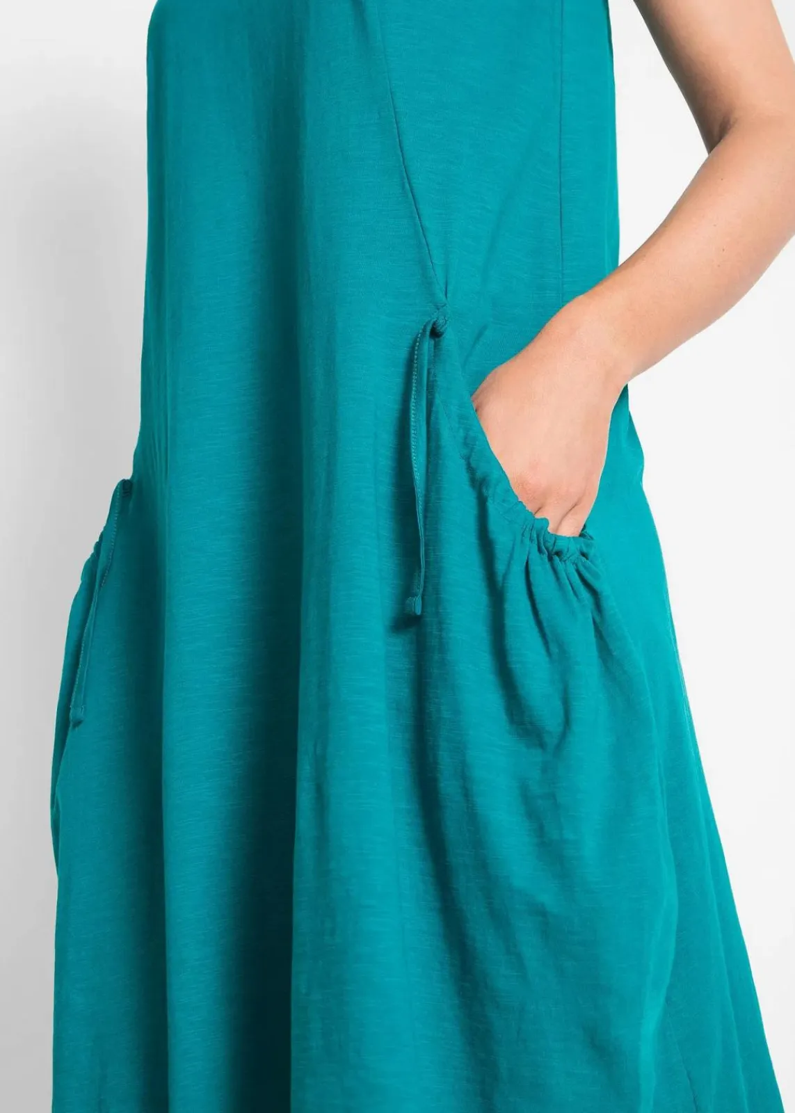 bonprix Kleider|Bekleidung·Pullover & Strickjacken^Baumwoll-Jerseykleid mit Taschen kobalttürkis