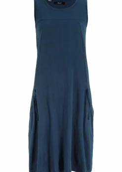 bonprix Bekleidung·Pullover & Strickjacken|Kleider^Baumwoll-Jerseykleid mit Taschen dunkelblau