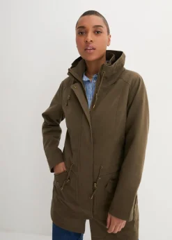 bonprix Jacken & Mäntel|Bekleidung·Hosen^Baumwoll-Kurzparka mit Stehkragen, talliert khakigrün