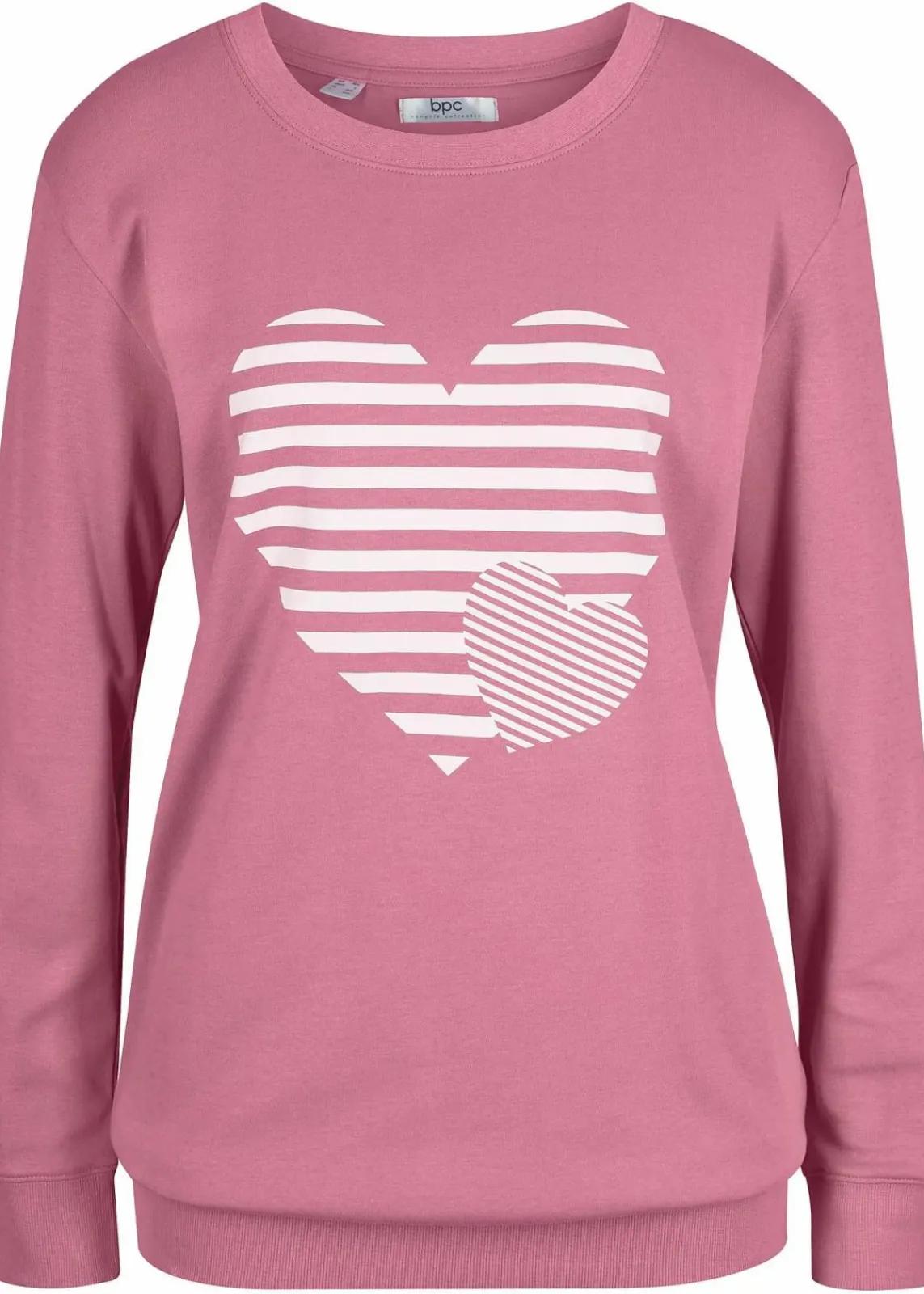 bonprix Shirts & Tops^Baumwoll-Langarmshirt, bedruckt beerensorbet/wollweiß bedruckt