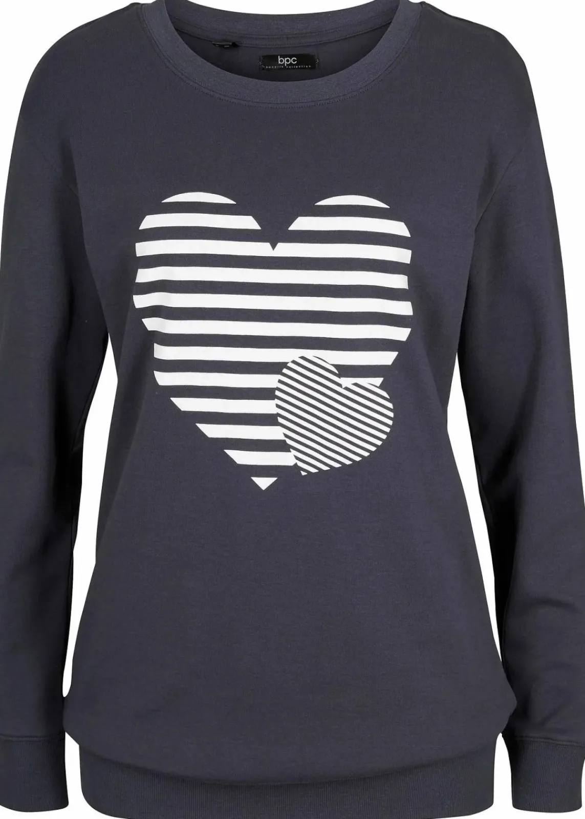 bonprix Shirts & Tops^Baumwoll-Langarmshirt, bedruckt nachtblau/weiß bedruckt