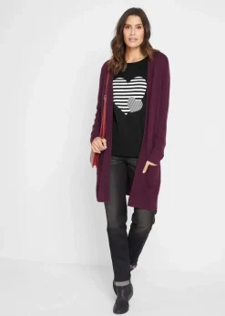 bonprix Shirts & Tops^Baumwoll-Langarmshirt, bedruckt schwarz/weiß bedruckt