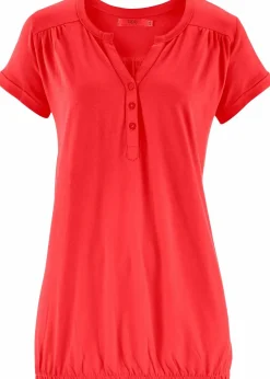 bonprix Shirts & Tops^Baumwoll-Shirt, Kurzarm signalrot