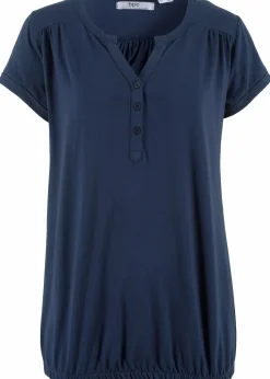 bonprix Shirts & Tops^Baumwoll-Shirt, Kurzarm dunkelblau