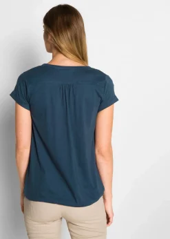bonprix Shirts & Tops^Baumwoll-Shirt, Kurzarm dunkelblau