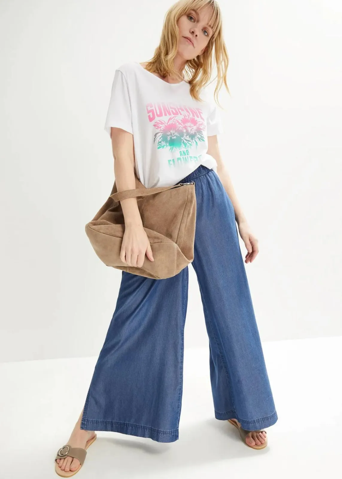 bonprix Shirts & Tops|Nachhaltigere Materialien^Baumwoll-Shirt mit Druck, Kurzarm weiss bedruckt