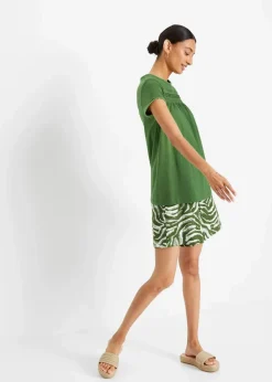 bonprix Shirts & Tops^Baumwoll-Shirt mit Spitze forstgrün