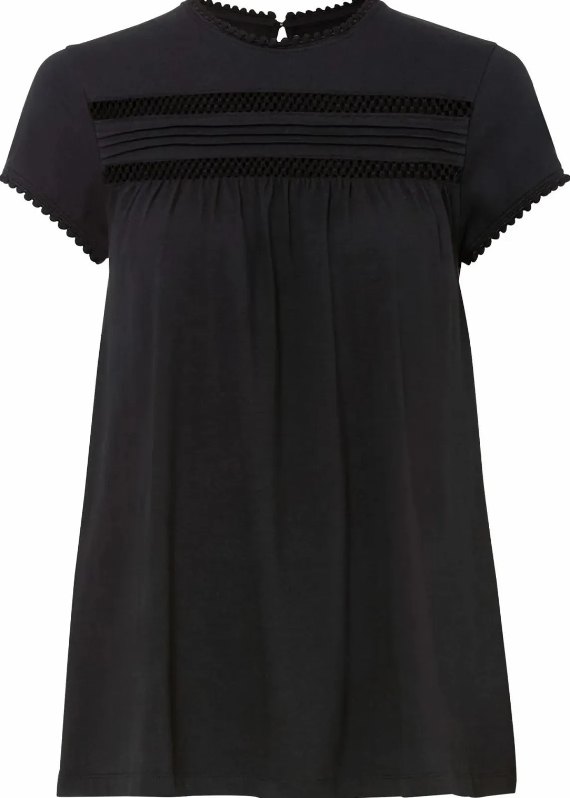 bonprix Shirts & Tops^Baumwoll-Shirt mit Spitze schwarz