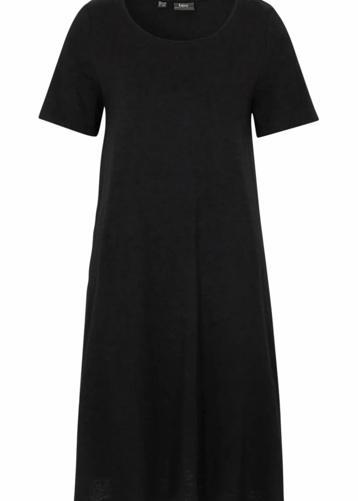 bonprix Kleider^Baumwoll-Shirtkleid aus Flammgarn schwarz