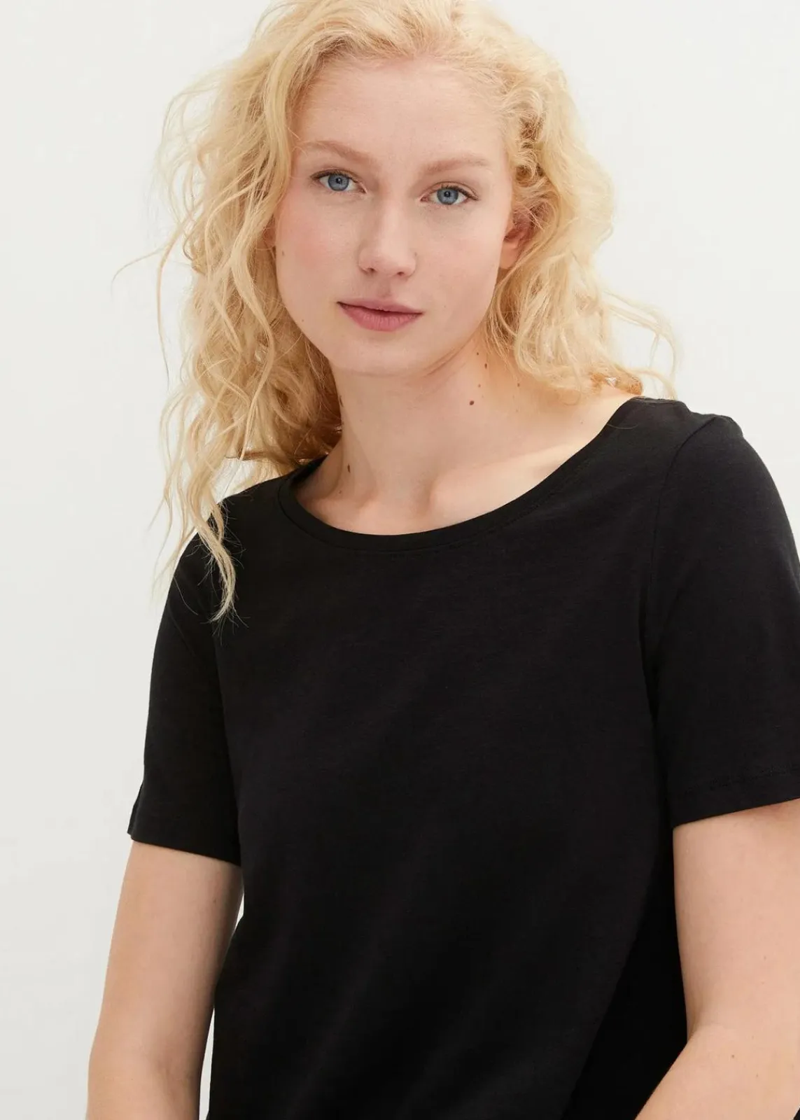 bonprix Kleider^Baumwoll-Shirtkleid aus Flammgarn schwarz