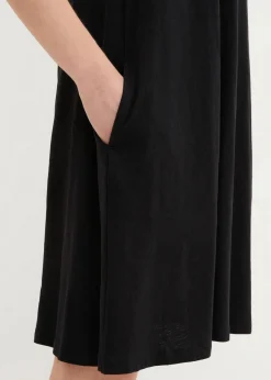 bonprix Kleider^Baumwoll-Shirtkleid aus Flammgarn schwarz