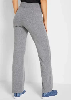 bonprix Hosen|Sportbekleidung^Baumwoll-Sporthose, Bootcut (2er Pack) grau meliert+schwarz