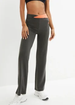 bonprix Hosen|Sportbekleidung^Baumwoll-Sporthose, Bootcut (2er Pack) anthrazit meliert+schwarz