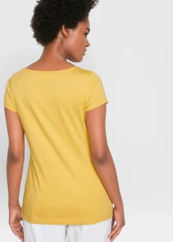 bonprix Shirts & Tops|Nachhaltigere Materialien^Baumwoll-T-Shirt mit Druck curry bedruckt