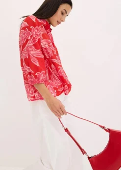 bonprix Bekleidung·Jacken & Mäntel|Blusen & Tuniken^bedruckte Bluse pink floral